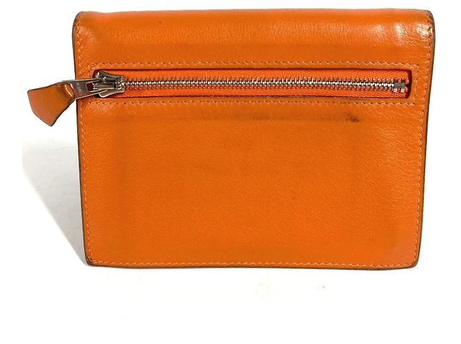 Hermès Hermes Zip Zack Compact Wallet Orange