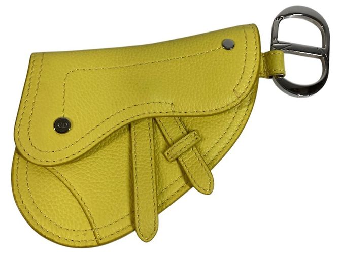 Charm per borsa in pelle gialla Christian Dior Giallo