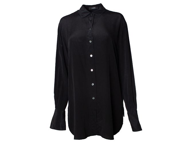 Joseph, camicia di seta nera Nero