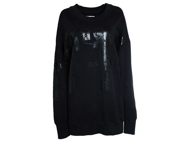 Faith Connexion Faith Conexxion, schwarzer Pullover mit glänzendem Print