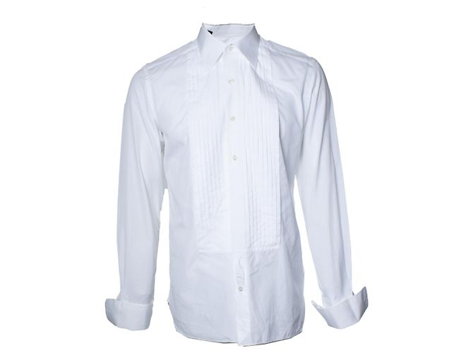 Tom Ford, Camicia da smoking con pieghe in bianco