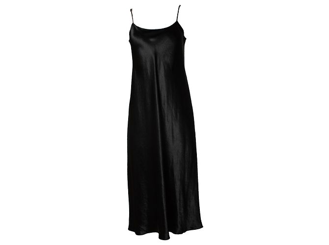 Vince, schwarzes glänzendes Midikleid