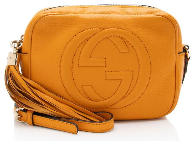 Bolsa Soho Disco de couro Gucci Laranja