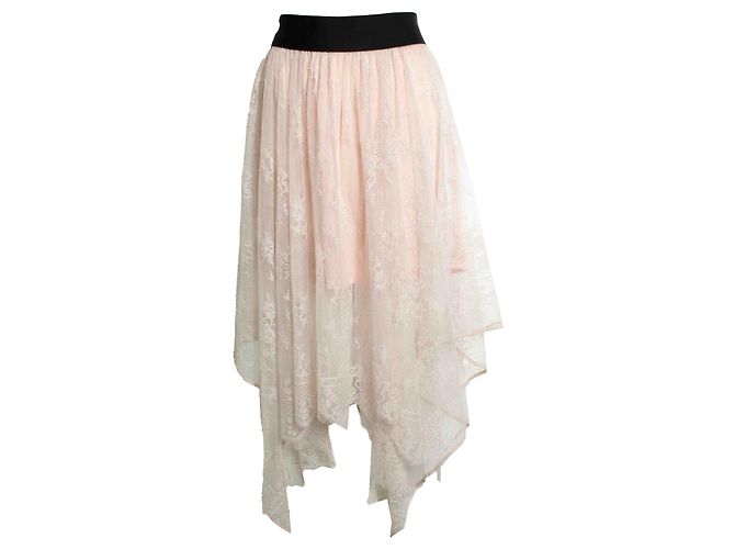 Maje, Rock aus rosa Spitze Pink