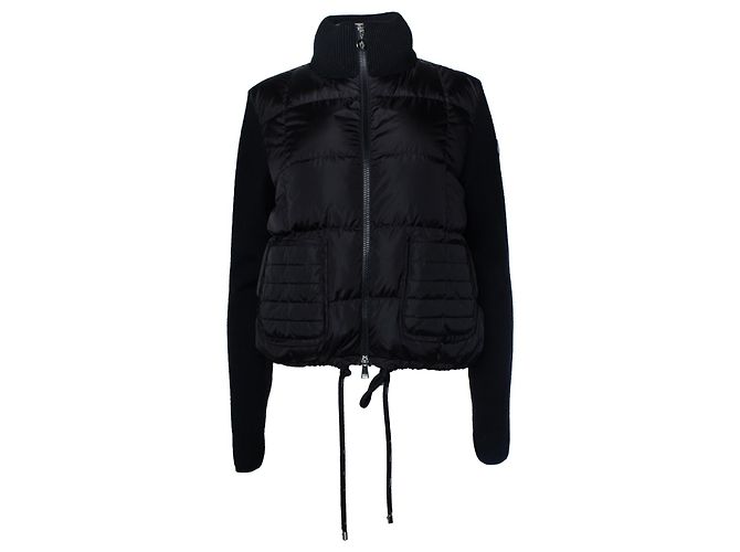 Moncler, Hybrid-Steppstrickjacke in Schwarz