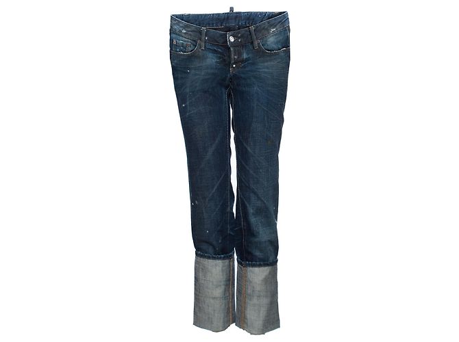 Dsquared2, Jeans blu con risvolti extra alti in taglia IT42/S.