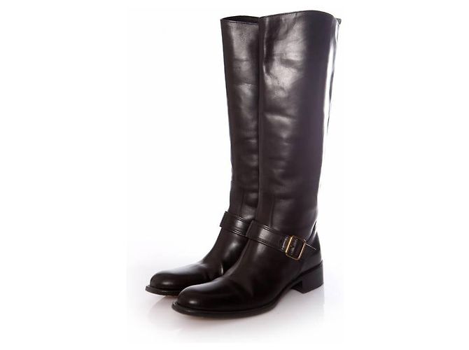 Sartore, botas de montar en cuero negro.