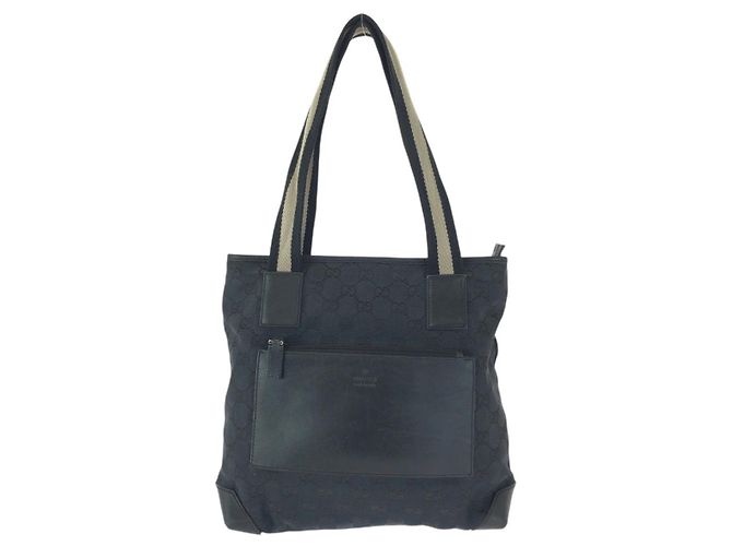 Borsa Tote Gucci GG Canvas e Pelle Nero