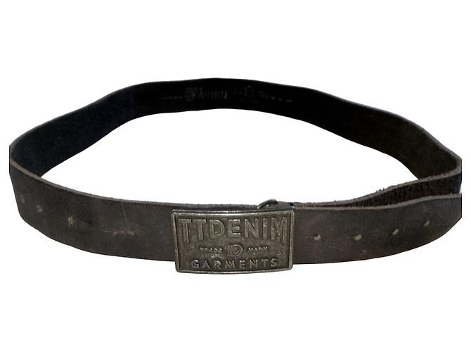 Autre Marque Tom Taylor Denim Black Leather Belt, 110 cm