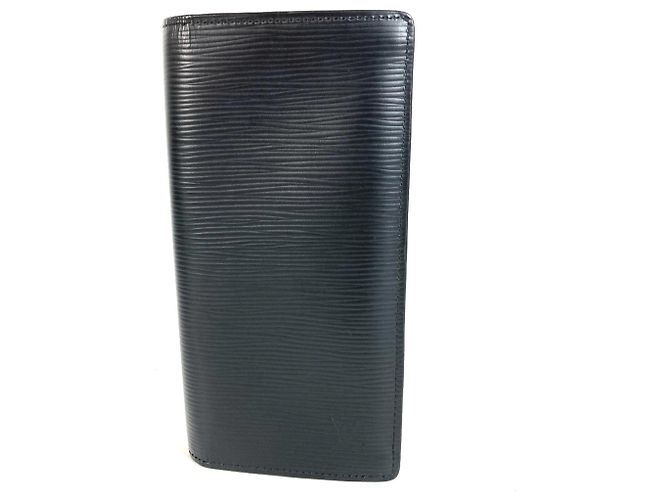 Cartera larga plegable Louis Vuitton Epi Brazza Negro