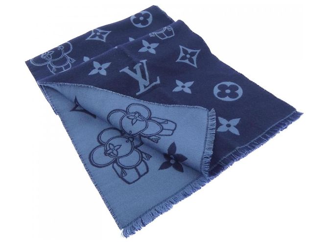 Sciarpa Monogram Vivienne Louis Vuitton Blu Blu navy