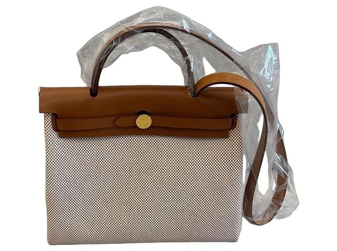 Sac Hermès Herbag Zip 31 Marron Beige