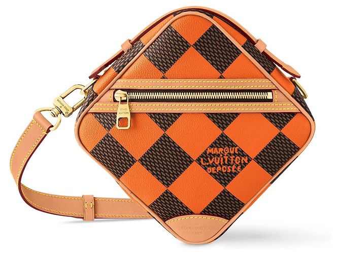 Sac Messenger Louis Vuitton Damier Pop Chess Marron Orange