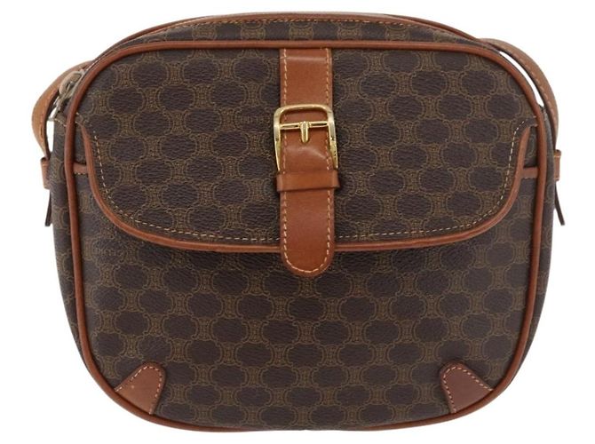 Céline Celine Vintage Macadam Canvas Small Brown