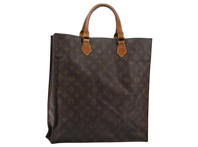 LOUIS VUITTON Monogram Sac Plat Hand Bag M51140 LV Auth bs35196 Monogramme