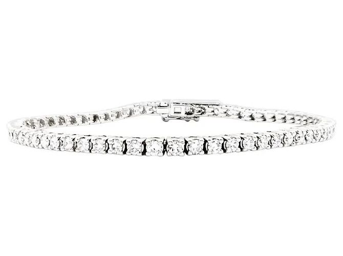 Autre Marque Bracciale linea, oro bianco e diamanti.