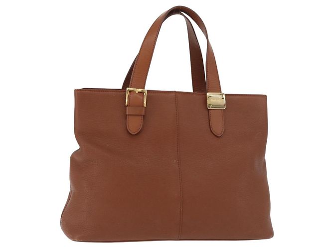 Borsa Burberry in pelle marrone oro Auth 181255A D'oro