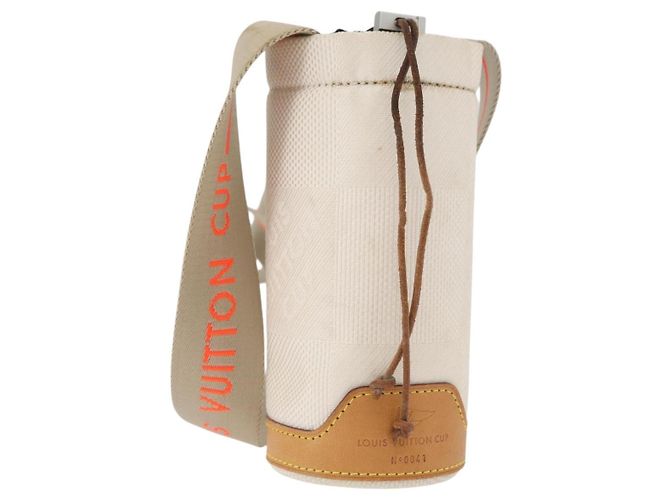 LOUIS VUITTON Damier Geant LV Cup Plastic Bottle Holder Bag White LV Auth 180763 Blanc