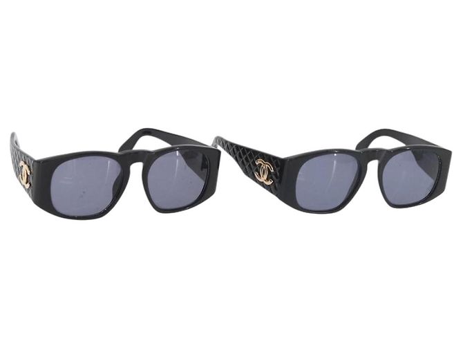 Gafas de sol CHANEL plástico 2 Set Black CC Auth bs35217 Negro
