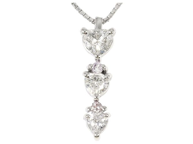 Autre Marque Elegante collar de oro blanco 18K y diamantes Dorado