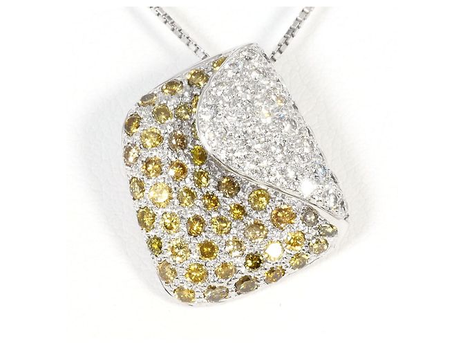 Autre Marque 18K Weißgold-Diamant-Halskette Golden