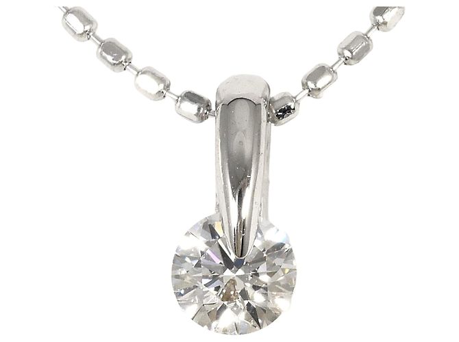 Autre Marque Collar de oro blanco de 18K con diamante Dorado