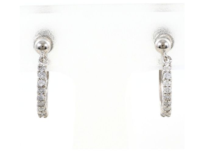 Autre Marque Orecchini a clip in diamanti e oro bianco D'oro