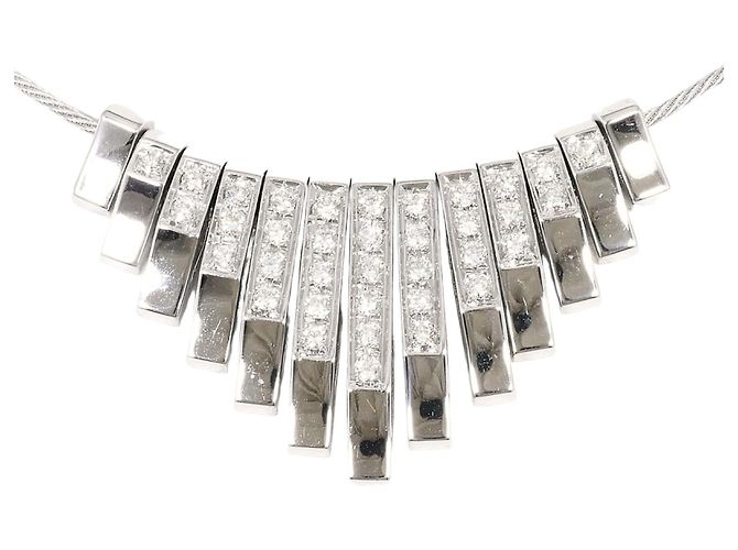Autre Marque Elegante collar de oro blanco de 18K con diamante Dorado