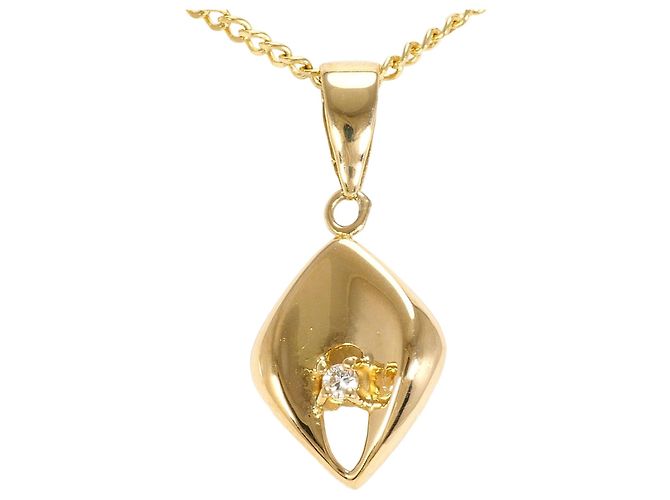 Autre Marque 18K Gelbgoldhalskette mit Diamant Golden
