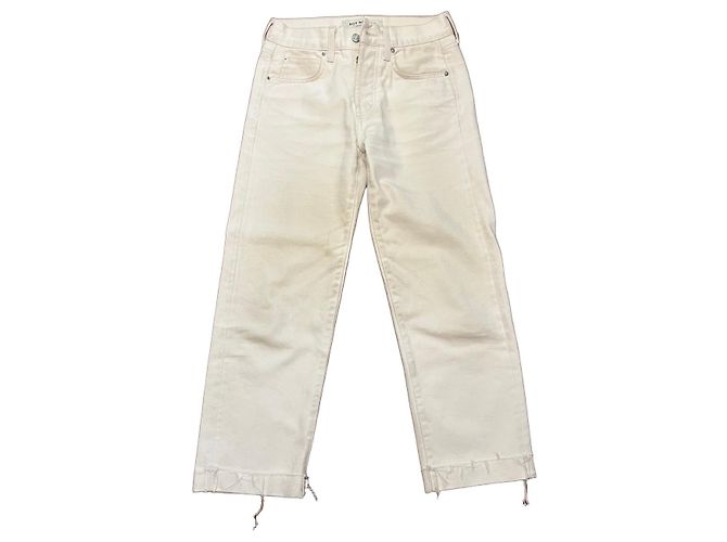 Autre Marque Roy Roger's Straight Leg Boyfriend Jeans Aus weiß