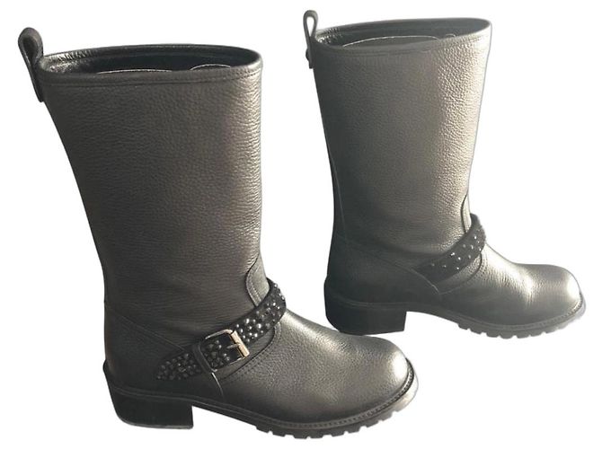 Giuseppe Zanotti Stivali Biker in pelle nera Nero