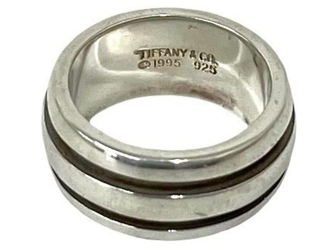 Tiffany & Co Anillo Tiffany Grooved Double Line Plata