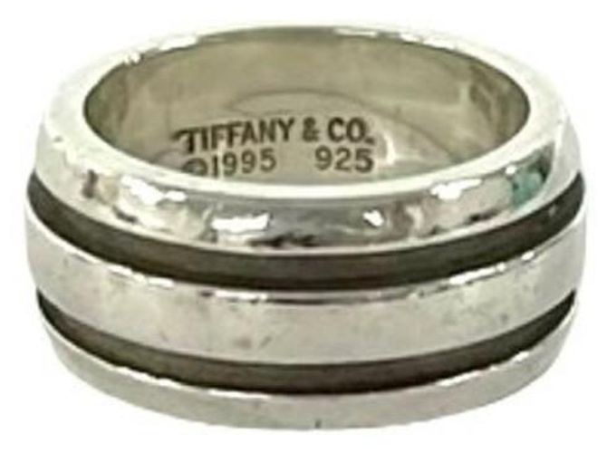 Tiffany & Co Tiffany Grooved Double Line Band Ring Silber