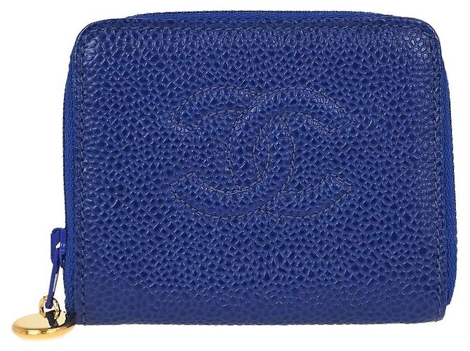 Cartera Chanel Timeless CC Caviar Long Azul