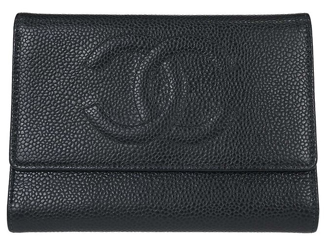 Classique Chanel Timeless CC French Caviar Long Noir