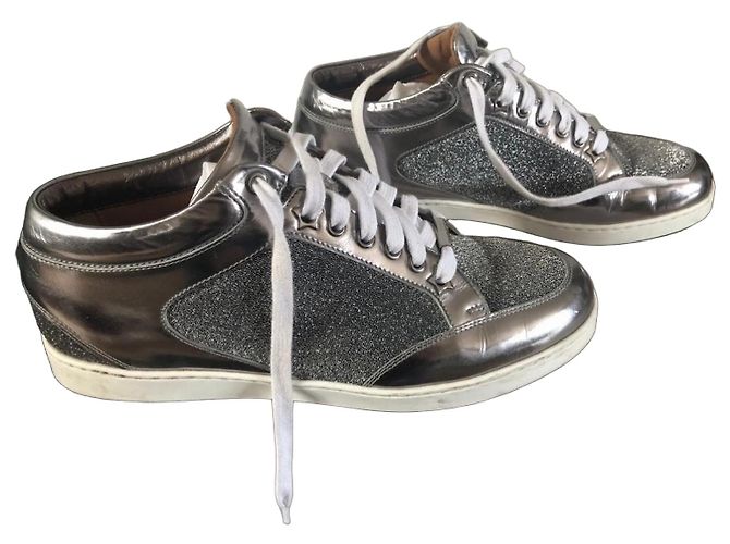 Jimmy Choo Miami Sneaker Silber Grau Silber Hardware