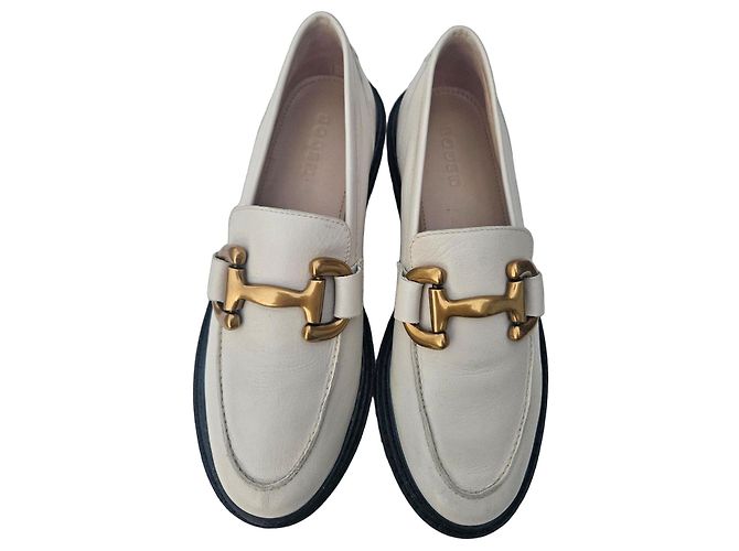 Johnnie Boden Boden Mocassins en cuir crème avec mors