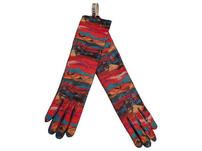 Giorgio Armani Printed Leather Long Gloves Multiple colors