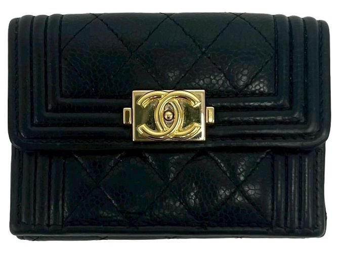 Cartera tríptico Chanel Boy Chanel negro