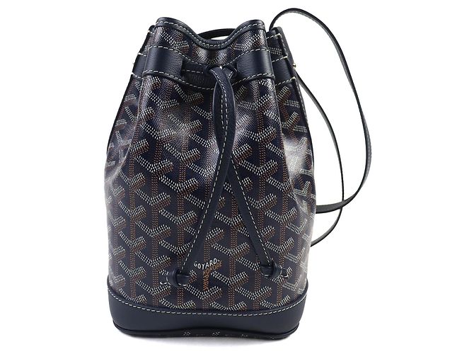 Borsa a secchiello Goyard Petit Flo in pelle di vitello Blu Blu navy