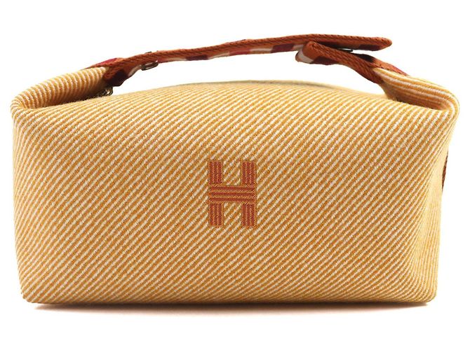 Hermès Hermes Bride a Black PM Kare H logo Wool Handbag Orange