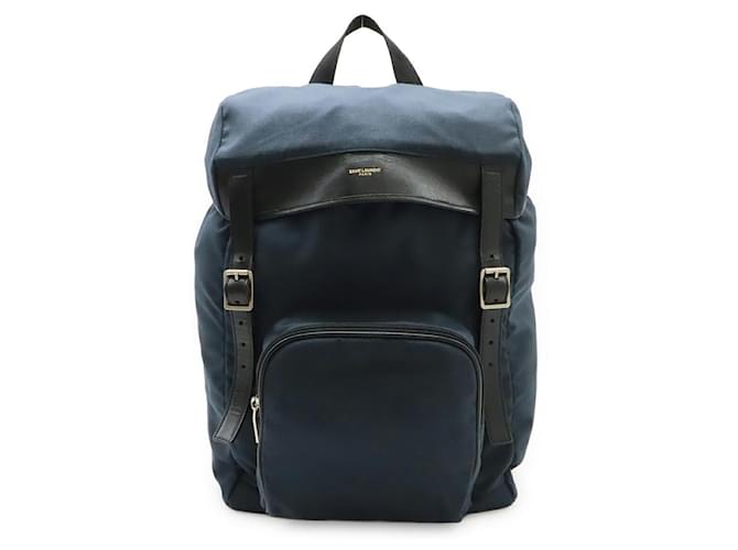 Yves Saint Laurent Sac à dos Saint Laurent Paris Hunting Rucksack en toile Bleu 