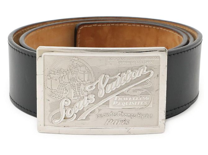 Louis Vuitton Sangle Jeans Ledergürtel Schwarz