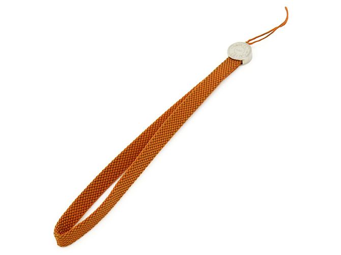 Charm de telefone em lona de nylon Sellier Hermès Laranja