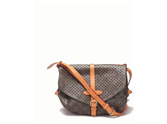 Borsa a tracolla Louis Vuitton Monogram Perforated Saumur 30 Canvas M93998 Marrone