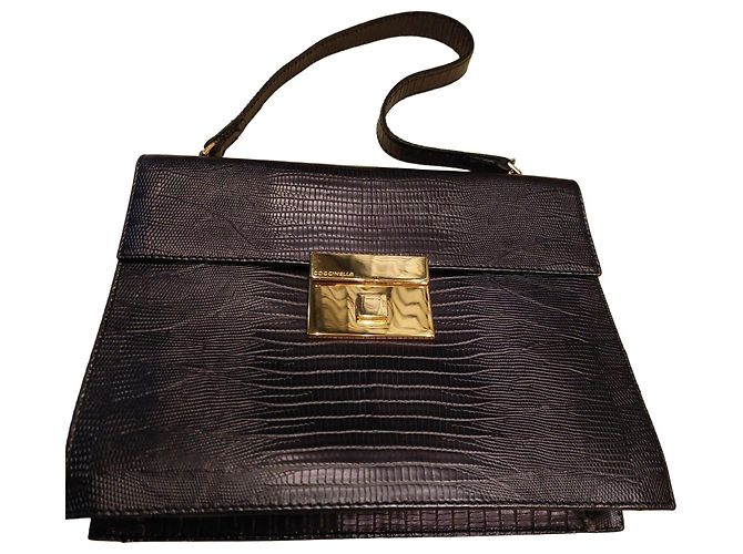 Autre Marque Coccinelle Bolsa de couro com relevo azul escuro
