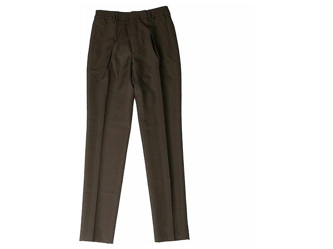 Fendi Wool Polyester Trousers Brown Dark brown