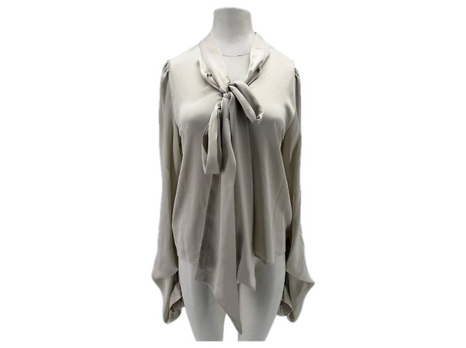 Autre Marque Camicetta in raso crema AUDREY LEIGHTON Beige