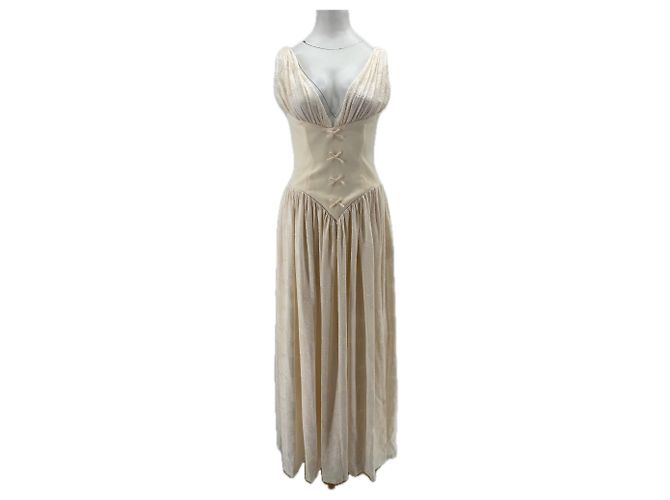 Autre Marque Miss Circle Spitzenkleid Creme XS Beige