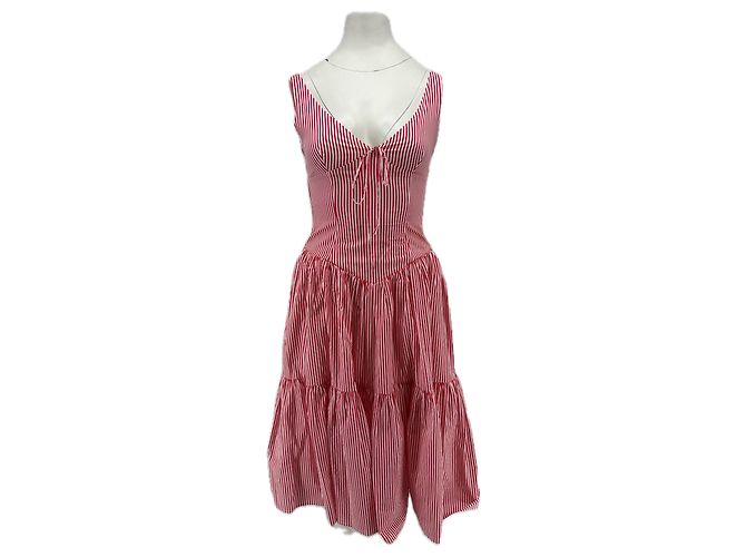 Autre Marque Vestido a rayas blanco/azul Roja